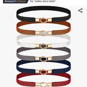 6-piece skinny womens belts